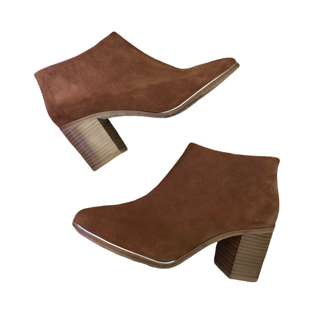 Ted Baker London Suede Ankle Boots Women’s 38.5 / US 8 Brown Block Heel